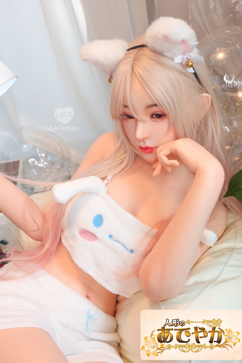 LACE DOLL 168cm Dカップ 新作ヘッド 白草(baicao) シリコン製ラブドール 白系のルームウェアと猫耳アクセサリーの可愛い美少女ラブドール - 画像 (4)
