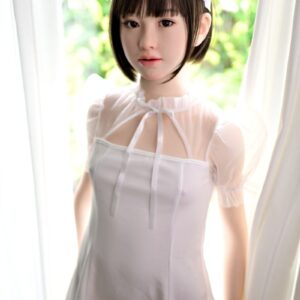 J cute シームレスドール 144cm Aカップ+AGD38 遥(はるか)ヘッド フルシリコン製 猫耳と白ワンピが愛くるしい小柄な貧乳ダッチワイフ