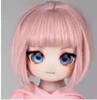 MOZU DOLL【 A級】アニメドール 1/2ドール（二分） 绯绯（faye) ギターや音楽をテーマにしたアニメドール 二次元キャラクター風のフィギュア 宣伝画像と同じ制服も付属 追加ウィッグ ＃1