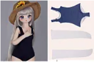 MOZU DOLL【 A級】アニメドール 1/2ドール（二分） 绯绯（faye) ギターや音楽をテーマにしたアニメドール 二次元キャラクター風のフィギュア 宣伝画像と同じ制服も付属 衣装の追加 スクール水着②