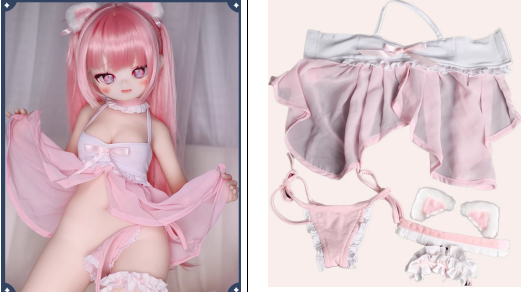 MOZU DOLL【 A級】アニメドール 1/2ドール（二分） 绯绯（faye) ギターや音楽をテーマにしたアニメドール 二次元キャラクター風のフィギュア 宣伝画像と同じ制服も付属 衣装の追加 パジャマ