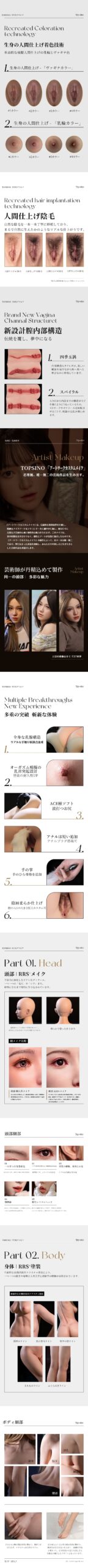 TYPEグラビア 超擬真の肌テクスチャ【アートワークカスタム版】TOPSINO T167cm Eカップ+ T38米木メイク シリコンドール エロいダッチワイフ リアルドール 商品詳細 画像2