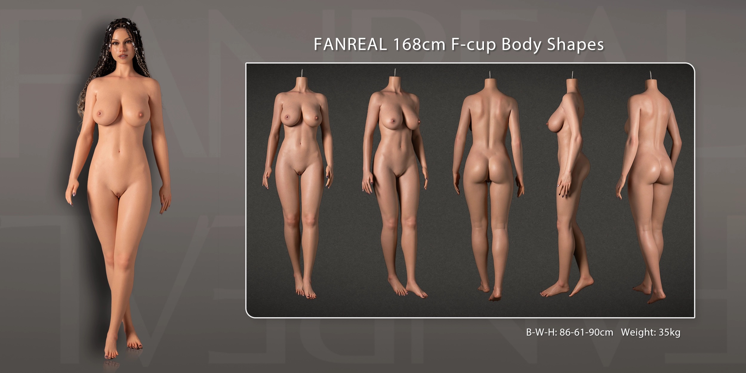 FANREAL 108cm Fカップ トルソー Mariaヘッド ヘッドとボディ一覧 画像14