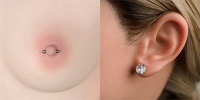 FANREAL 108cm Fカップ トルソー Mariaヘッド ピアス・アクセサリー ニップルピアス+イヤーピアス